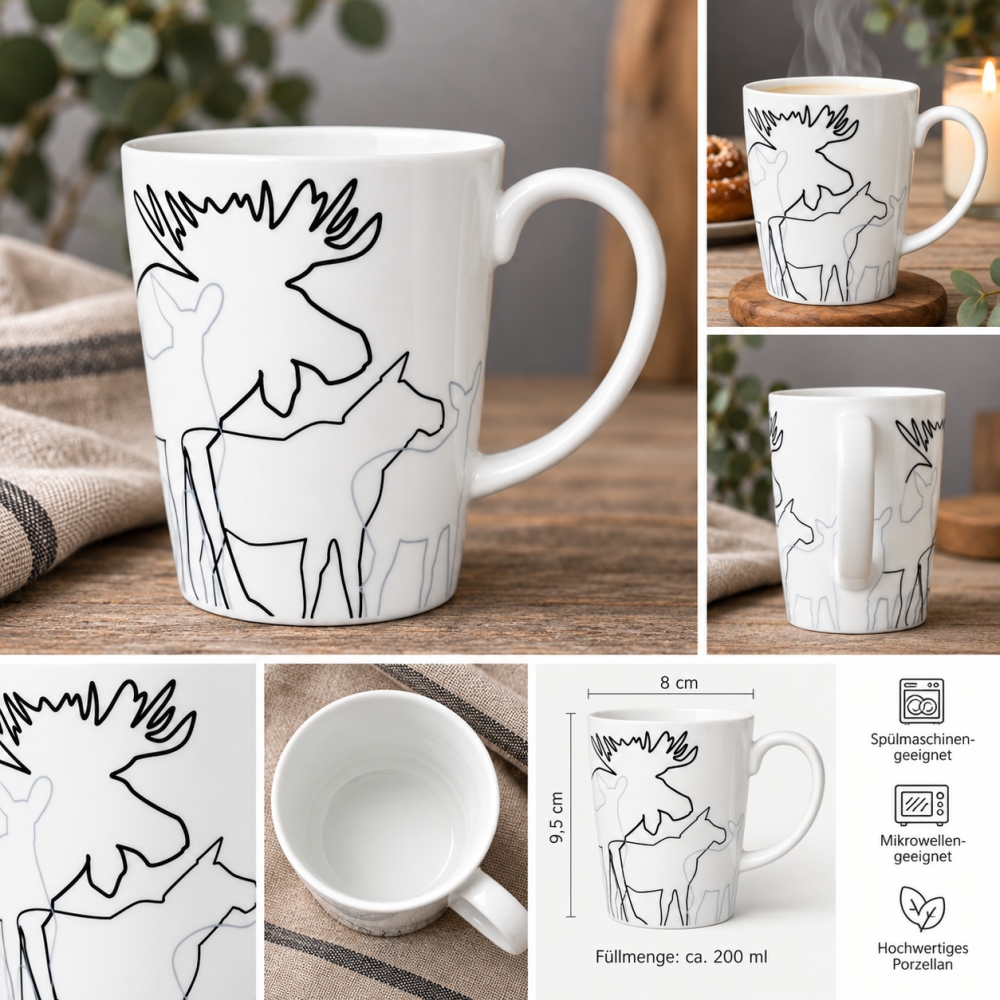 Bild 1 von Elch-Tasse aus Porzellan - typisch schwedisches Design