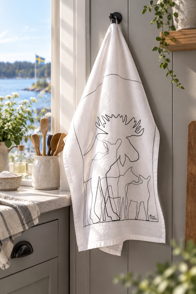 Bild 1 von Geschirrtuch -Elch - typisch schwedisches Design im 3er Set