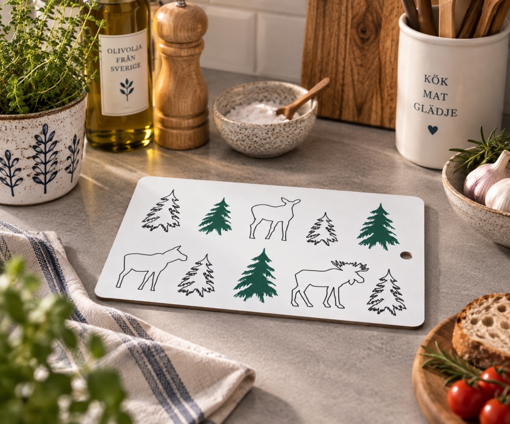 Bild 1 von Schneidebrett - Wald und Tiere - typisch schwedisches Design