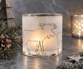 Windlicht / Kerzenhalter mit Elchmotiv