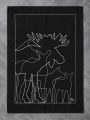 Geschirrtuch  Black Edition Elchfamilie - typisch schwedisches Design